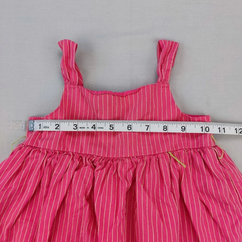 OshKosh B'gosh Dress Girl 4 Pink Striped Sleeveless Empire Waist Cotton Sundress